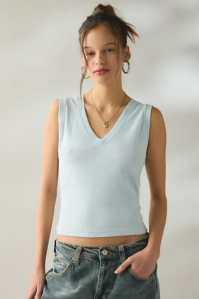 Bdg V-neck Sleeveless Spill The Tee In Blue, Women's At Urban Outfitters