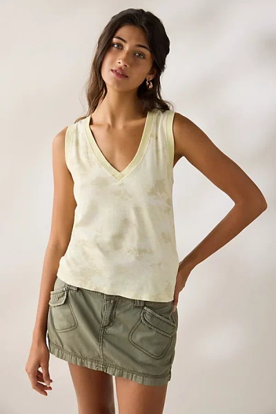 Bdg V-neck Sleeveless Spill The Tee In Desert Camo, Women's At Urban Outfitters In Multi