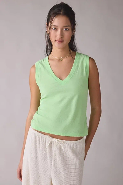 Bdg V-neck Sleeveless Spill The Tee In Green, Women's At Urban Outfitters