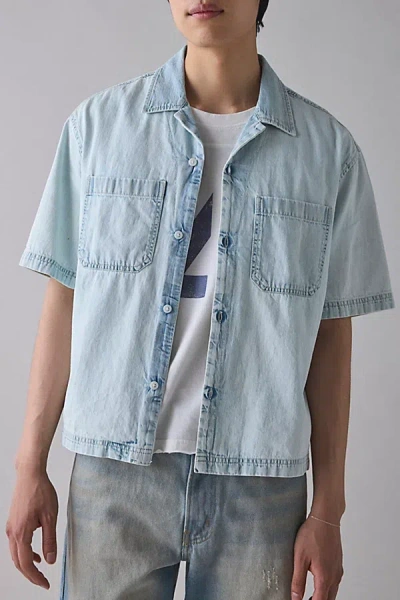 Bdg Vision Denim Shirt Top In Light Blue, Men's At Urban Outfitters