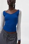 Bdg Voop Long Sleeve Tee In Navy, Women's At Urban Outfitters