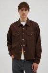 Bdg Western Cropped Long Sleeve Shirt In Brown, Men's At Urban Outfitters In Brown