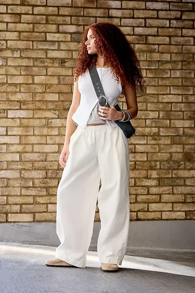 Bdg White Bobbi Baggy Cocoon Pant In White, Women's At Urban Outfitters