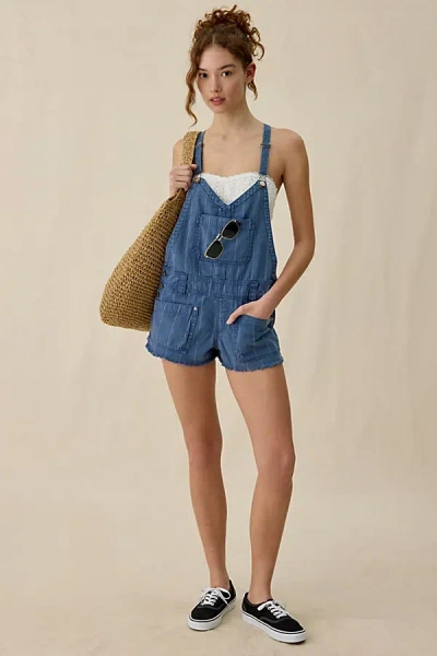 Bdg Wildwood Canvas Mini Shortalls In Blue, Women's At Urban Outfitters In Multi