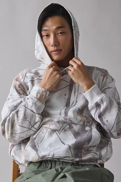 Bdg Woodland Camo Hoodie Sweatshirt In White Camo, Men's At Urban Outfitters