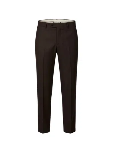 Be Able 21 Pressed-crease Tailored Trousers In Brown