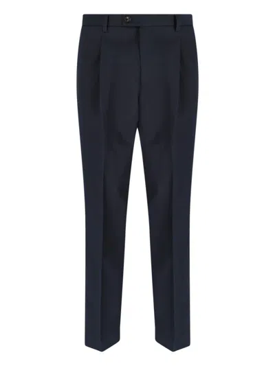 Be Able Blue Tailored Cotton Straight-leg Pants