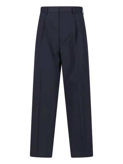 Be Able Blue Tailored Wool-blend Straight-leg Pants