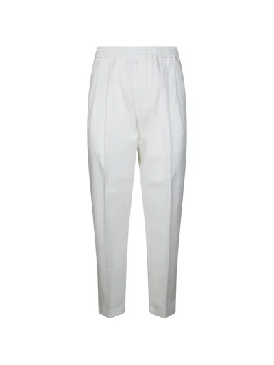 Be Able Double-pleat Elasticated-waistband Trousers In White