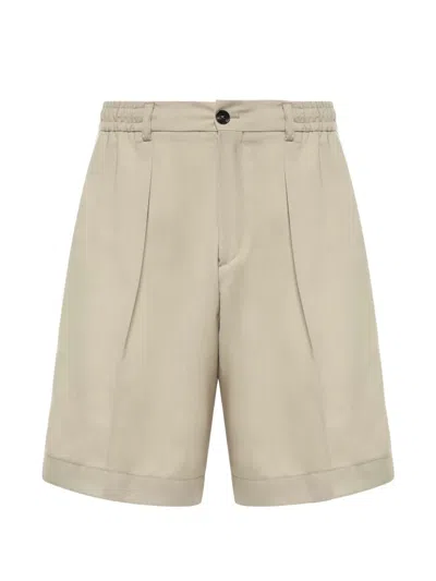Be Able Havier Pleated Elasticated-waist Wool-blend Shorts In Neutral