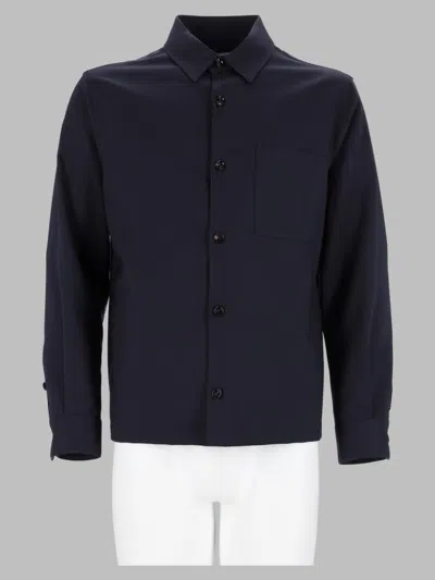 Be Able Italian Wool-blend Stretch Dress Shirt For Men In Blue