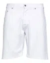 Be Able Man Denim Shorts White Size 31 Cotton, Elastane In White