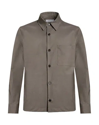 Be Able Man Shirt Khaki Size M Polyester, Virgin Wool, Elastane In Beige