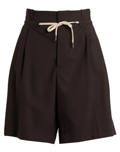 Be Able Man Shorts & Bermuda Shorts Dark Brown Size 31 Virgin Wool, Polyester, Elastane