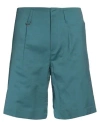 Be Able Man Shorts & Bermuda Shorts Deep Teal Size 36 Virgin Wool, Linen In Blue