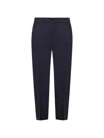 Be Able New Riccardo Pleated-front Tapered Trousers In Blue