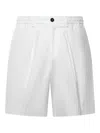 Be Able Pleated Cotton Shorts In White