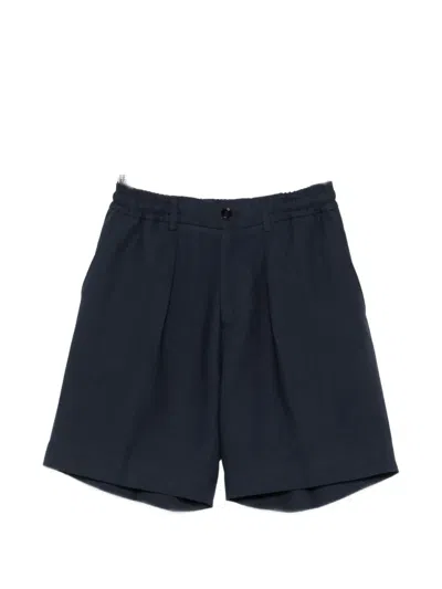 Be Able Pleated Elasticated-waist Shorts In Blue
