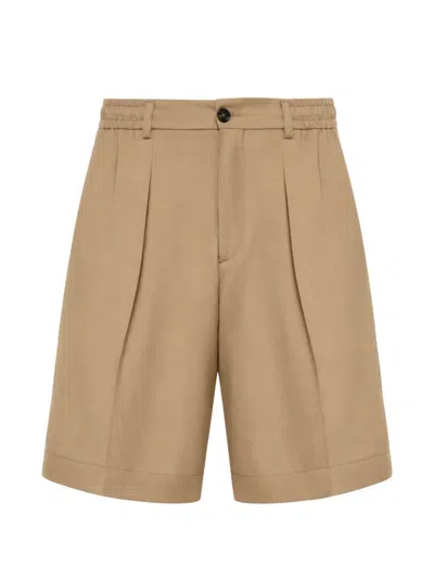 Be Able Pleated Elasticated-waist Shorts In Brown