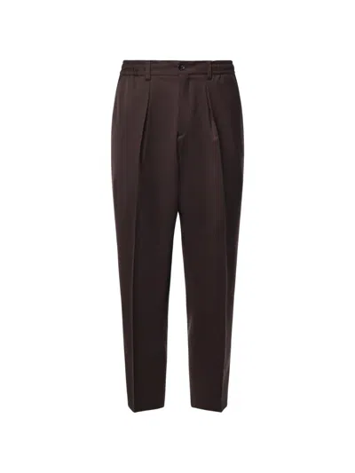 Be Able Pleated Elasticated-waistband Trousers In Brown
