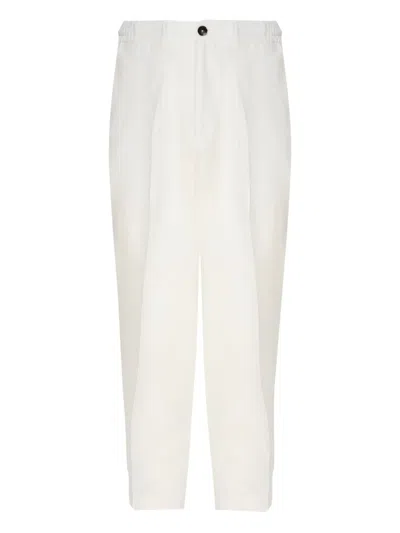Be Able Pleated-front Linen Tailored Trousers In White