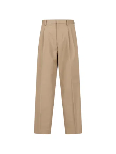Be Able Pleated Straight-leg Trousers In Brown