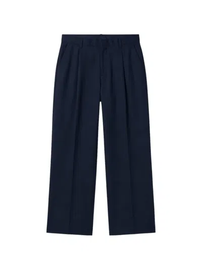 Be Able Pleated Straight-leg Trousers In Blue
