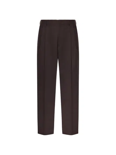 Be Able Pleated Straight-leg Trousers In Brown