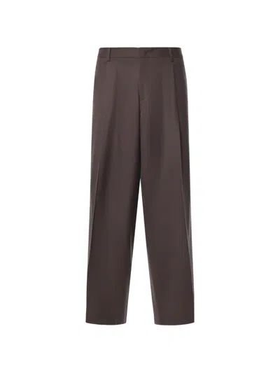 Be Able Pleated Straight-leg Trousers In Brown