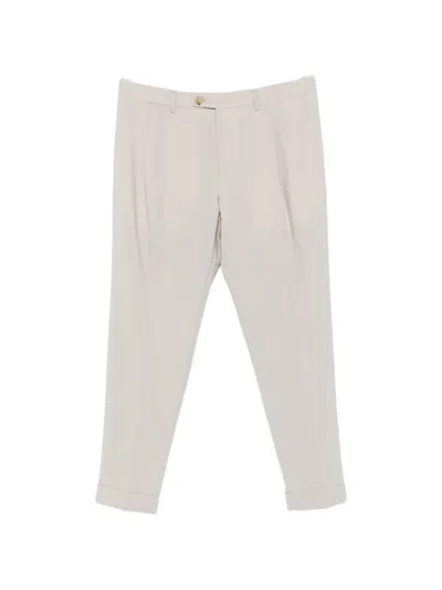 Be Able Pleated Turn-up Trousers In Neutral
