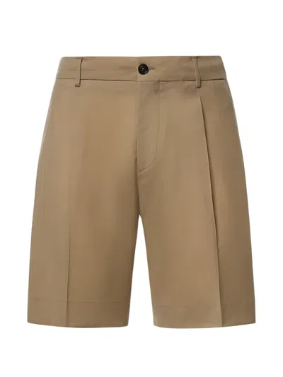 Be Able Pleated-detail Tailored Shorts In Brown