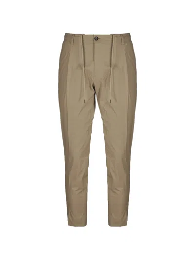 Be Able Riccardo Drawstring Pleated Trousers In Brown