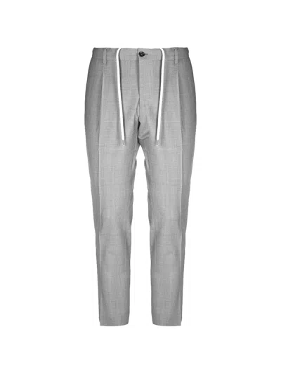 Be Able Riccardo Drawstring Pleated Trousers In Gray