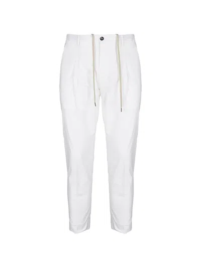 Be Able Riccardo Drawstring Pleated Trousers In White