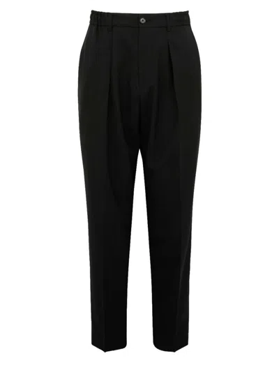 Be Able Tailored Black Trousers With Pleated Front And Tapered Leg