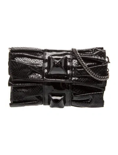Pre-owned Be & D Snakeskin Shoulder Bag In Black