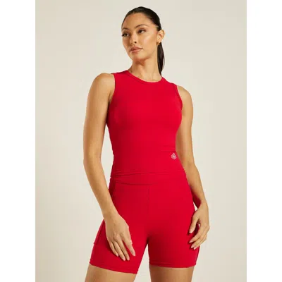 Be Athletica Be 180 Classic Crew Neck Vest In Red