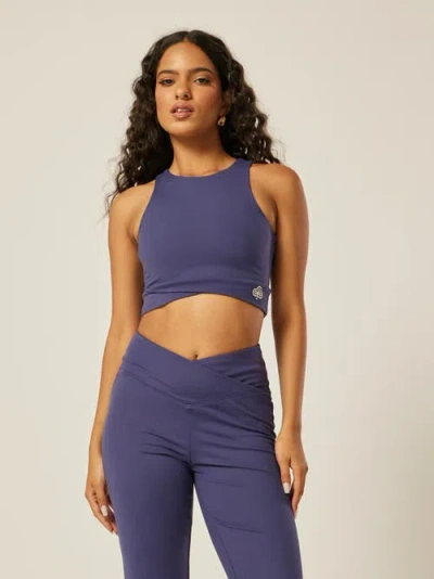 Be Athletica Core Cross-waistband Cropped Daily Vest In Blue