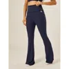 Be Athletica Essential Everyday Foldover Flared Pants In Blue