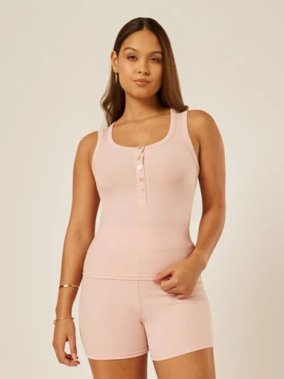 Be Athletica Essential Everyday Henley Tank Top In Pattern