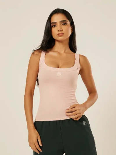 Be Athletica Essential Scoop Neck Tank Top In Pink