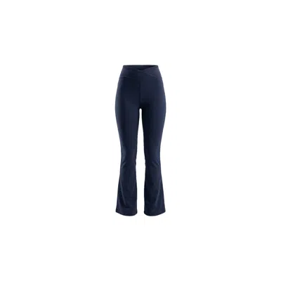 Be Athletica Women's Blue Be One Eighty Wrap-waist Flared Leggings - Navy