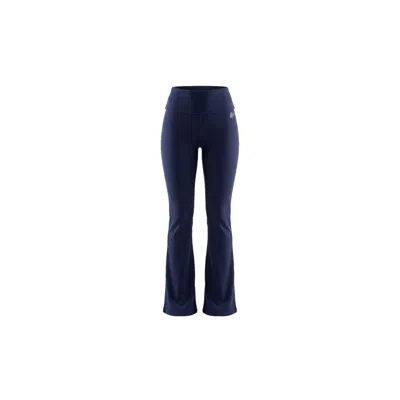Be Athletica Women's Blue Essential Everyday Foldover Flare Pants - Navy