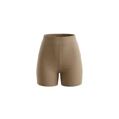 Be Athletica Women's Brown Essential Everyday Lounge Shorts - Stone
