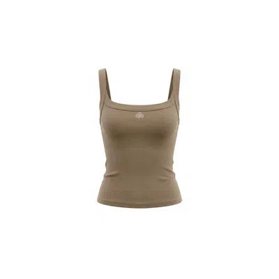 Be Athletica Women's Brown Essential Scoop Neck Tank Top - Stone