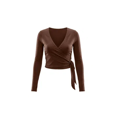 Be Athletica Women's Brown The Ultimate Ballet Wrap-top - Coffee Bean