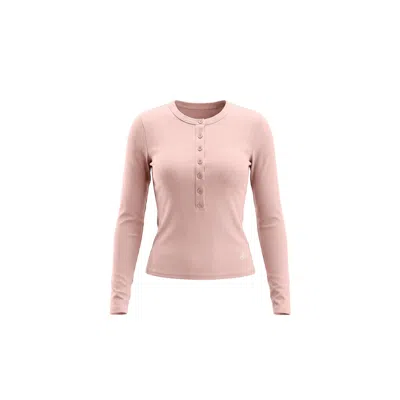 Be Athletica Women's Essential Long-sleeve Henley Top - Pink