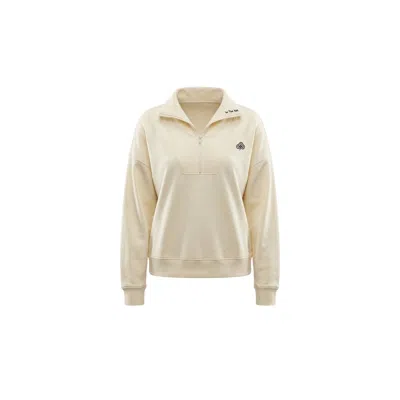 Be Athletica Women's Varsity Athletica Quarter-zip Sweatshirt - Off-white In Neutral