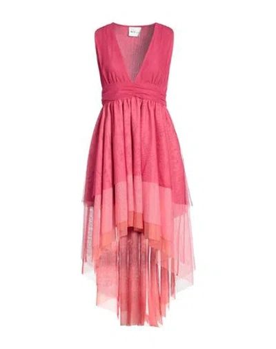 Be Blumarine Woman Midi Dress Fuchsia Size 6 Polyester In Pink