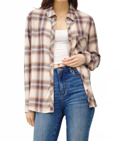 Be Cool Anderson Plaid Shirt In Caramel In Multi
